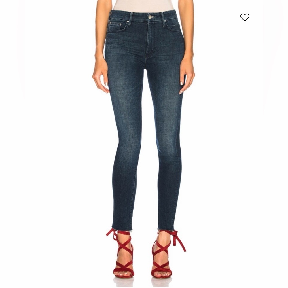 MOTHER - Mid Rise Looker Ankle Fray Jeans
